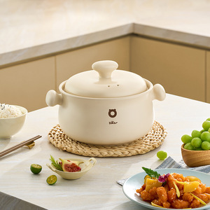 Bear <b>Ceramic</b> Stew <b>Pot</b> 1-2L High Temperature Resistance Large Capacity For Soup And Stock - Product Image 1
