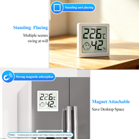 Mini thermomètre hygromètre numérique LCD en plastique, mesure de la température et de l'humidité intérieure, attraction magnétique pour reptiles, animaux de compagnie, usage domestique