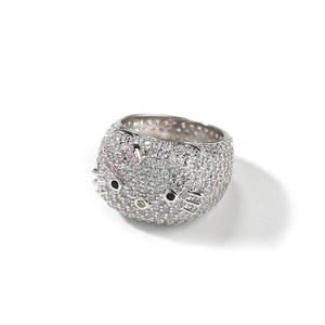 Dropshipping Luxe Iced Out Kattenring voor Dames en Heren, Modieuze <span class=keywords><strong>Ring</strong></span>, Diamant Hip Hop Bling Statement Sieraden - Product Image 4