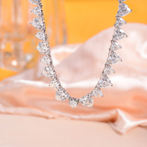 Collar de Plata Pura con Piedra de Silicona en Forma de Corazón, Joyería de Lujo 8*8 - Product Image 2