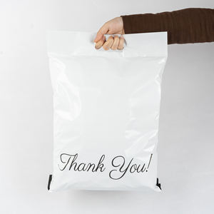 Pacco postale di ringraziamento 10x13 Logo personalizzato stampato corriere spedizione pacco postale borse per posta Poly mailer con maniglia - Product Image 2