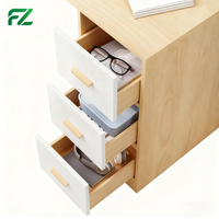 Bureau d'ordinateur moderne et durable en aluminium avec étagères et tiroirs, options multicolores pour le bureau à domicile