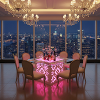 Rechteckiger und quadratischer Acryl- und PVC-Leuchttisch für Hochzeiten, Empfänge und leuchtende Events/Partys