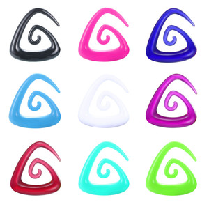 Nuevos y populares plugs acrílicos en espiral con forma de triángulo irregular para túneles de oreja, expansores, estiradores, aretes de hip-hop, calibradores, joyería de piercing con personalidad - Product Image 2