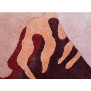 Tapis ovale moderne uni en laine faite à la main, rose et rouge, adapté aux animaux domestiques, antidérapant, pour la maison, les pique-niques, cadeau de Noël, Nouvel An - Product Image 6