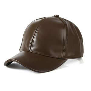 Casquette de baseball vintage à profil bas 6 panneaux en cuir PU réglable pour homme, personnalisable avec logo, idéale pour le sport et l'extérieur - Product Image 2