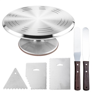 Base Giratoria para Pasteles de Aleación de Aluminio con Base de Goma Antideslizante, Soporte Giratorio para Decoración de Pasteles, Accesorios de Repostería y Cocina - Product Image 1