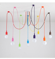 Support de lampe LED RGB E26 E27 en silicone, suspension réglable en hauteur avec angle de faisceau de 360°, coloré, pour salon