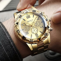 Reloj de Cuarzo para Hombre, Éxito de Ventas Directo de Fábrica, Conjunto de Relojes de Moda con Correa de Aleación Ecológica, Gran Venta Transfronteriza