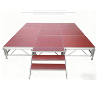 Système d'insertion en aluminium, plateforme modulaire portable, légère, antidérapante, hauteur réglable, scène extérieure pour événements