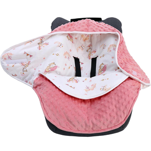 Housses de siège de voiture 100% coton Couverture à langer d'hiver pour bébé Garçons Filles Nouveau-né Enveloppe douce et épaisse Couverture de siège de bébé en vison pour l'hiver - Product Image 1