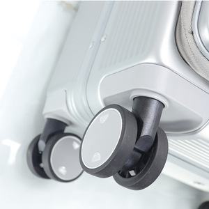 Valise à roulettes en aluminium 20 pouces 16 pouces avec roues pivotantes, valise cabine à ouverture frontale pour ordinateur portable, voyage d'affaires, bleu - Product Image 4