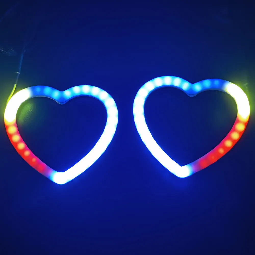 Misun Valentine của ngày xe trang trí ánh sáng LED thiên thần mắt dòng chảy loạt RGB màu đuổi ánh sáng tim Halo Nhẫn