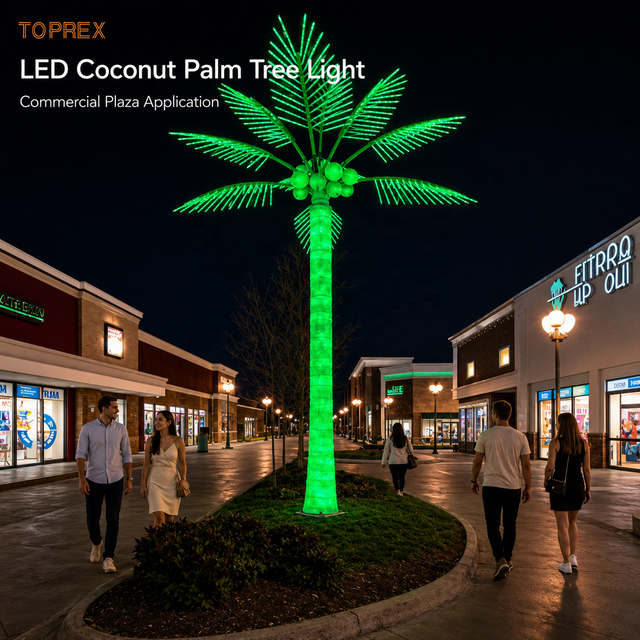 Other Holidays 5M Commercial LED Coconut Tree Light Outdoor IP65 Landscape Decoration Giant Artificial Coconut Tree for Mall