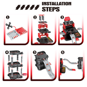 Jouet de simulation de <span class=keywords><strong>garage</strong></span> de stationnement <span class=keywords><strong>pour</strong></span> enfants, à assembler soi-même, en alliage, avec voitures de course et camions sur piste, cadeau <span class=keywords><strong>pour</strong></span> garçons - Product Image 3