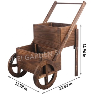 Pots de fleurs avec roues pour camion, Pots de plantes <span class=keywords><strong>en</strong></span> bois à deux échelles - Product Image 4