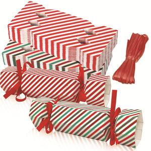 Garis-garis desain kepingan salju permen natal merah pita suguhan permen coklat pesta kebaikan kue kotak kue kering - Product Image 1