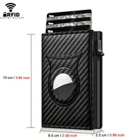 Dompet Pria Tempat Kartu Kredit Rfid untuk Apple Airtag Dompet Koin Tempat Kartu Serat Karbon Dompet Kecil Minimalis untuk Air Tag