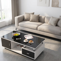 Table basse TV carrée moderne en bois massif KD, petite taille, blanche et noire, pour salon – Prix abordable, en stock, livraison rapide