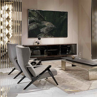 Chaise de luxe légère italienne chaise de canapé simple en cuir moderne simple pour villa salon fauteuil simple haut de gamme