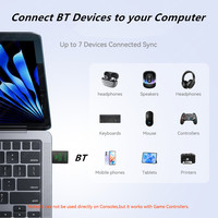Penerima & Pengirim USB WiFi 6 AX900 Tanpa Driver, Dual Band 2-in-1, Adaptor Wi-Fi BT5.4 untuk PC Laptop