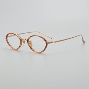 ชุดราชวงศ์ผงทองแห่งฤดูใบไม้ร่วงเพลงความงามกรอบแว่นสายตาสั้นทำจากไทเทเนียมแท้เรียบง่ายกรอบตาแมวอันตรายความงามที่งดงาม - Product Image 5