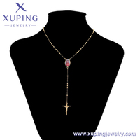 14N2311801 Bijoux XUPING Vierge Marie tendance Bijoux en cuivre plaqué or 14 carats Colliers pour pièces de monnaie Collier à chaîne en croix