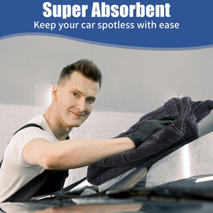 Serviette en <span class=keywords><strong>microfibre</strong></span> multi-usages pour lavage de voiture avec action <span class=keywords><strong>capillaire</strong></span> améliorée pour un séchage plus rapide par aspiration d'eau 1400gsm 90 X 60 - Product Image 5