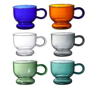 Mug à café en verre borosilicate coloré fait main en forme de <span class=keywords><strong>gourde</strong></span>, personnalisé, avec poignée, design sportif, double paroi et portable – Vente en gros - Product Image 2