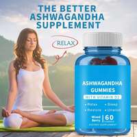 Gummies d'Ashwagandha Marque Blanche OEM - Soutien Sommeil & Calme, Gummies Véganes pour Adultes avec Vitamine D2, Fournisseur en Gros