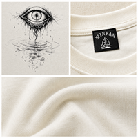 T-shirt Homme T13 MINFAN en Gros 100% Coton Manches Courtes Coupe Boxy Imprimé Graphique Décontracté Streetwear Rétro Motif Œil