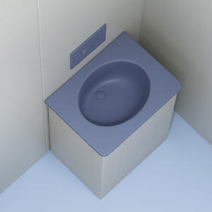 Lavabo a colonna moderno e minimalista con imbottitura morbida in silicone antiurto per sale intervi, centri di detenzione carceraria e bagni di custodia - Product Image 2