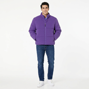Chaqueta de Invierno Acolchada para Hombre de Alta Calidad, Cuello Alto de Lona, Logotipo Frontal Personalizado, Estilo Moderno, Larga, Nueva - Product Image 1