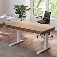 Table basse électrique réglable à finition grain de bois moderne Ascenseur à double moteur Portée de 380 à 840mm Capacité de charge de 120kg Assemblage facile