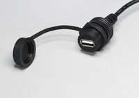 Cable USB impermeable Montaje en panel USB A Cable de extensión macho a hembra Cable de datos con cubierta a prueba de polvo