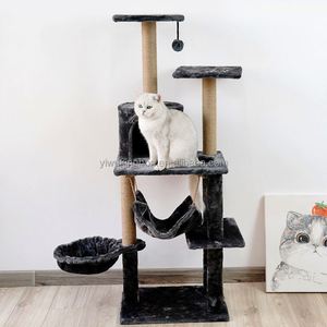 Árbol para Gatos Moderno de Alta Calidad, Estructura de Cactus Grande de Madera con Cuerda de Cáñamo y Sisal, Muebles de Felpa Suave para Gatos - Product Image 1