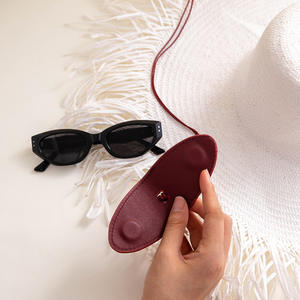 2024 mode magnétique porte-lunettes de soleil sangle cou lunettes de soleil Clip support lunettes boîte étui PU cuir lunettes couverture pour l'extérieur - Product Image 5