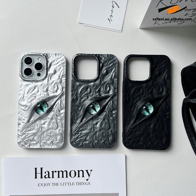 TPU Matte Luxury 3D Eye Pattern Design Phone Case for iPhone 18 17 Air 16 15 14 Pro Max 13 12 11 Pro Ripple Shockproof Cover