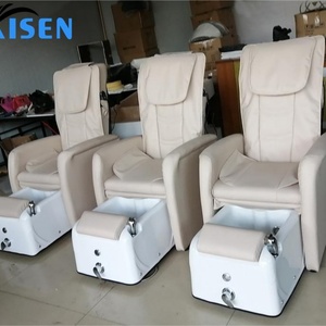 Kisen Cheap Price Modern Beauty Nail Salon Furniture Reclining Portable No Plumbing Khaki Foot Spa Manicure Pedicure Chair - Product Image 6