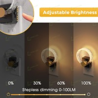 Lampes de nuit LED LOHAS en acrylique décoratives 180 °   Veilleuse rotative à intensité variable pour chambre à coucher et salle de bain