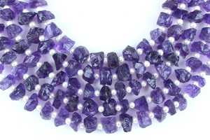 Natural Blue Amethyst Gemstone Untreated Rough Center Drill Making Jewelry February Birthstone Wholesale - Product Image 3