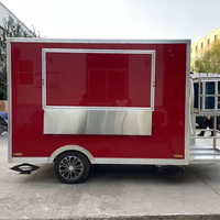 Camions de cuisine mobiles en fibre de verre personnalisés, chariots de vente, remorques pour la vente de snacks, de barbecue et de hot-dogs, avec des caractéristiques résistantes à la rouille