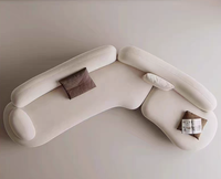 Canapé d'angle modulable en velours, design italien, créatif et incurvé, pour salon