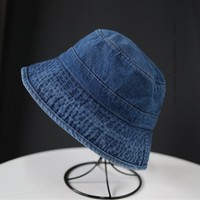 Nouveau Chapeau Bob en Jean Lavé Doux Anti-UV Respirant Unisexe Style Japonais Tendance Urbaine Estivale Amincissant le Visage