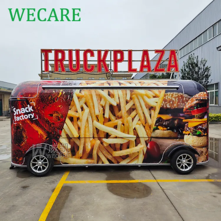 Wecare street mobile kitchen concessione food van commercial catering trailer foodtruck europa beer food truck con friggitrice