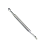 Lucida Professional Nail Tools Poussoir à ongles et coupeur à bord droit Poussoir à double extrémité en acier inoxydable 100% pour enlever les cuticules