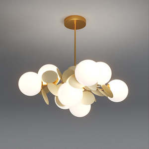 Gold Iron Crystal <b>Pendant</b> <b>Light</b> Semi Flush Mount Glass for Home Office Indoor Decor in Bedroom Living Room Kitchen Island - Product Image 2