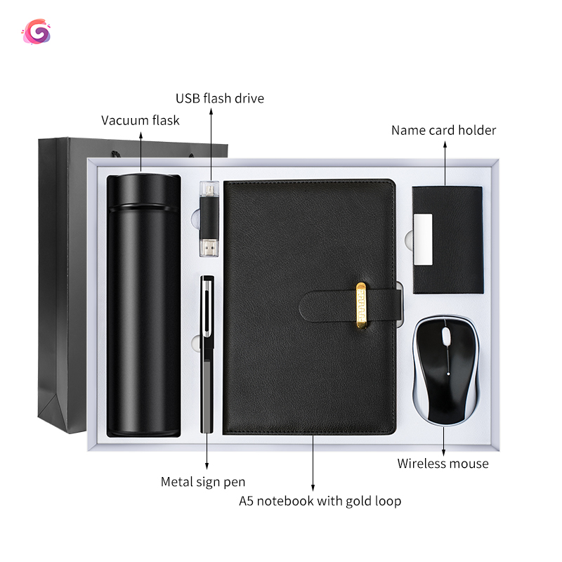 Groothandel Vacuüm Cup + Pen + Usb Flash Drive + A5 Notebook Mannen Gift Set Voor Customization