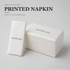 Custom Printed Paper Napkins With Personalized Logo Disposable <b>Serviettes</b> - Product Image 3
