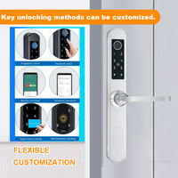 Serrure de porte intelligente à empreinte digitale, installation facile, en aluminium, étanche, compatible avec l'application TUYA, plusieurs types de mortaises